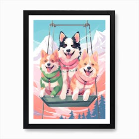 Ski Hill Dogs 5 Art Print