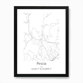 Pescia,Italy Minimalist Map Art Print