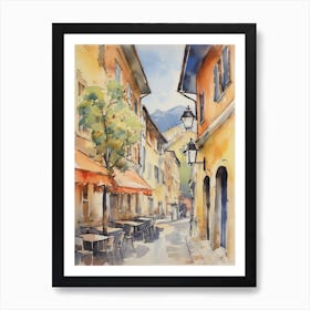 Brescia, Italy Watercolour Streets 3 Art Print