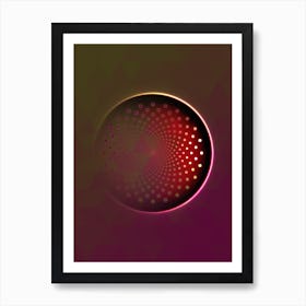 Geometric Neon Glyph on Jewel Tone Triangle Pattern 370 Art Print