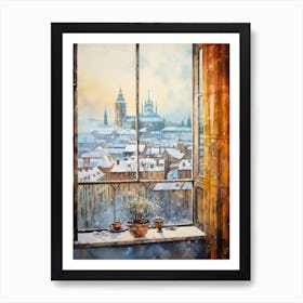 Winter Cityscape Krakow Poland 2 Art Print