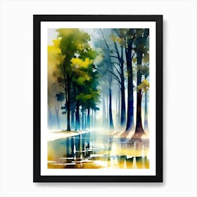 Watercolor Of Trees 4 Art Print