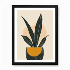 Jade Plant Minimalist Illustration 3 Art Print