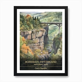 Bohemian Switzerland National Park Czech Republic Watercolour 4 Art Print