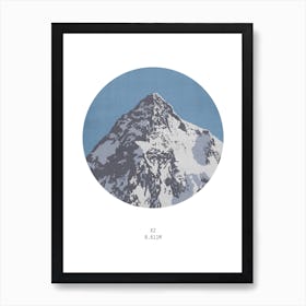 K2 Kashmir Mountain Art Print
