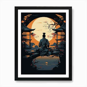 Japanese Samurai Illustration 1 Art Print