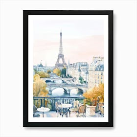 Paris Eiffel Tower Painting Art Print