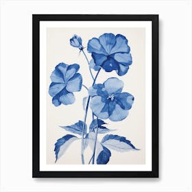 Blue Botanical Impatiens 3 Art Print