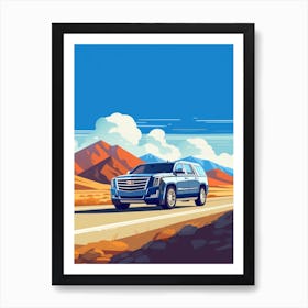 A Cadillac Escalade In The The Great Alpine Road Australia 4 Art Print