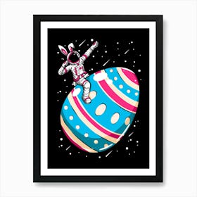 Easter Egg Astronaut Art Print