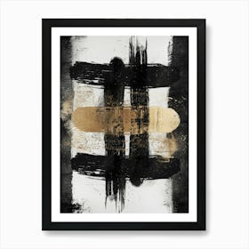 Black And Gold Abstract Painting 27 Art Print