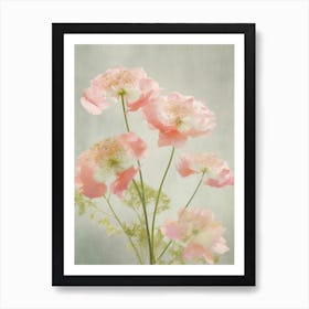 Queen Annes Lace Flowers Acrylic Painting In Pastel Colours 2 Art Print