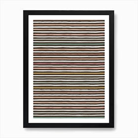 Marker Stripes Colorful Dark Brown Poster