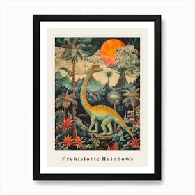 Dinosaur In A Paradise Landscape Painting 3 Poster Art Print