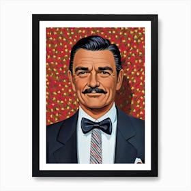 Clark Gable Illustration Movies Art Print