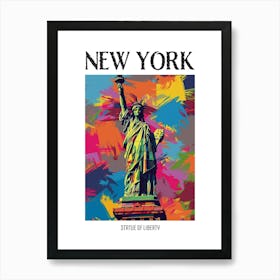 Statue Of Liberty New York Colourful Silkscreen Illustration 2 Poster Art Print