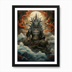 Raijin Thunder God Japanese Style 4 Art Print