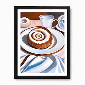 Cinnamon Roll Bakery Product Acrylic Painting Tablescape Art Print