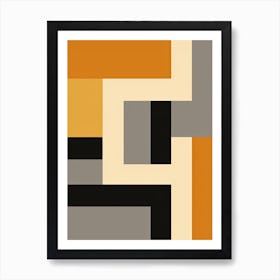 Abstract Angles; Mid Century Geometric Composition Art Print