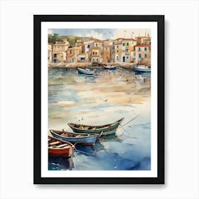 Boats In The Harbor Art Print