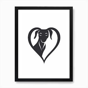 Simple Dog Heart Art Print