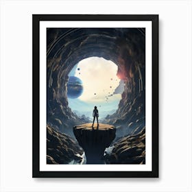 Man Standing In A Tunnel Art Print