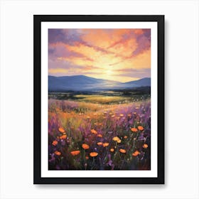 Sunset Over Poppies Art Print