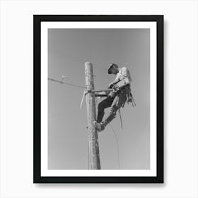 Untitled Photo, Possibly Related To Lineman On Telephone Pole At The Casa Grande Valley Farms, Pinal County, Art Print