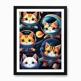 Space Cats Art Print
