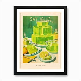 Vibrant Green Jelly Vintage Retro Illustration 2 Poster Art Print