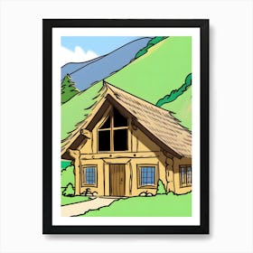 House In The Mountains-Reimagined 2 Art Print