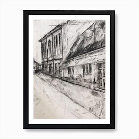 Childhood Town Scene Art Print