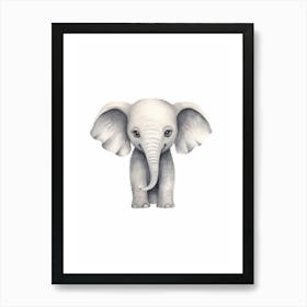 Watercolour Jungle Animal Asian Elephant 1 Art Print