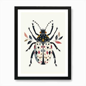 Colourful Insect Illustration Beetle 22 Art Print