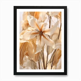 Boho Dried Flowers Gloriosa Lily Art Print