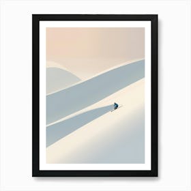 Skier In The Snow Art Print