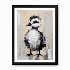 Duckling Grey Brushstrokes 5 Art Print