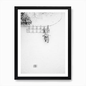 Winter White Bikes Art Print