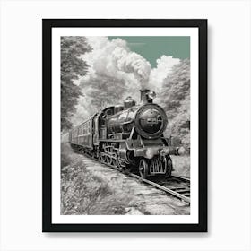 Train On The Tracks Art Print