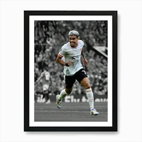 Luis Diaz Of Liverpool Celebrates Scoring His Team S Second Goal During The Premier League Match Between Manchester United Art Print