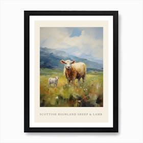 Scottish Highland Sheep & Lamb Art Print