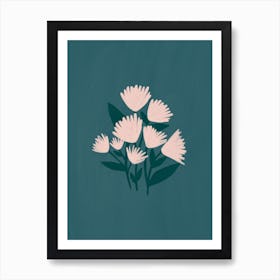 Blue Floral Art Print