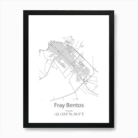 Fray Bentos,Uruguay Minimalist Map Art Print