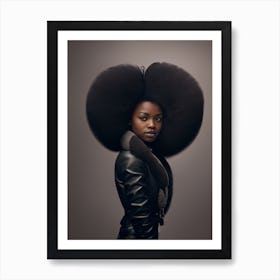 Portrait Of A Black Woman With A Big Afro Art Print