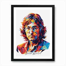 John Lennon The Beatles 02 Portrait Music Icon Style WPAP Pop Art Art Print