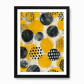 Yellow Polka Dots Art Print