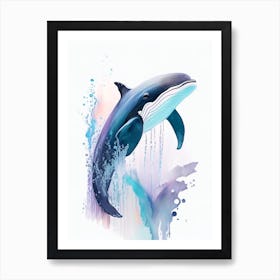 Pygmy Killer Whale Storybook Watercolour  (3) Art Print