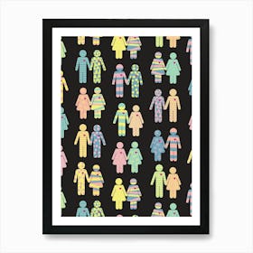 One Love on Black - Pastel Rainbow Couples in Love Pride Art Print