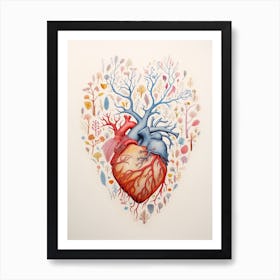 Heart Tree Illustration 1 Art Print