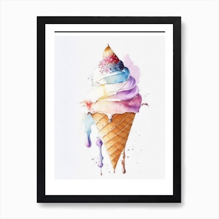 InterestPrint Funny Food Melting Ice Cream Cones Women's Capri